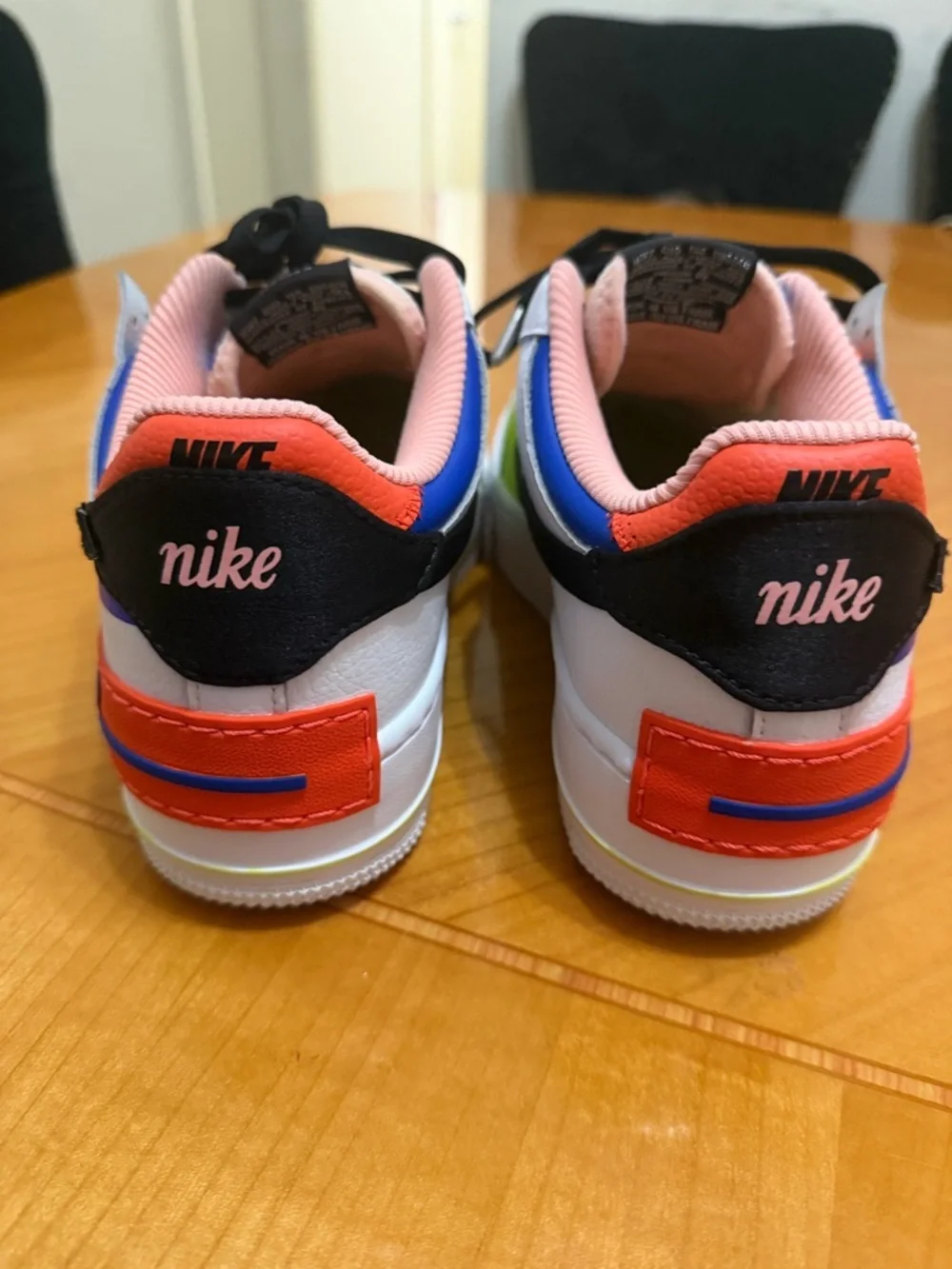Nike Air Force 1 Women’s White with Neon Green, Pink & Black Accents